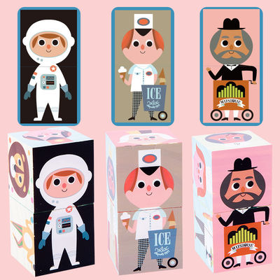 Le puzzle de la combinaison 5cm de particules bloque les jouets en bois pour des enfants en bas âge