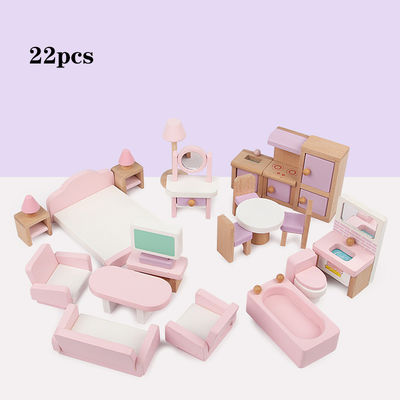 Meubles 10.5cm naturels classiques de Mini Wooden Doll House Toys