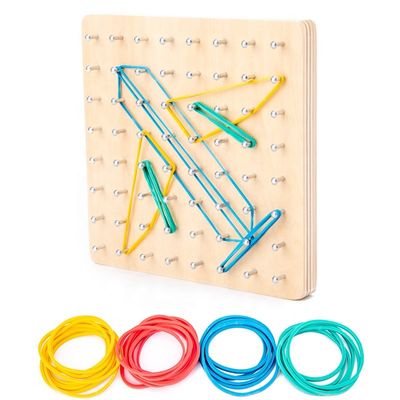 Conseil graphique de Toy Math Wooden Blocks Montessori de maths en bois de clou de lien des enfants 15cm