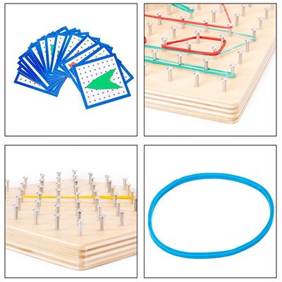 Conseil graphique de Toy Math Wooden Blocks Montessori de maths en bois de clou de lien des enfants 15cm