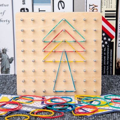Conseil graphique de Toy Math Wooden Blocks Montessori de maths en bois de clou de lien des enfants 15cm