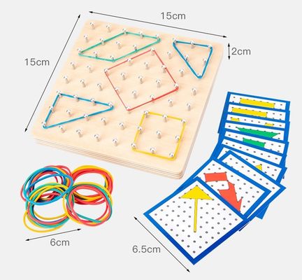 Conseil graphique de Toy Math Wooden Blocks Montessori de maths en bois de clou de lien des enfants 15cm