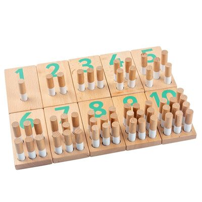 Jouets éducatifs de nombre de puzzle de Digital 8cm de blocs de bébé en bois de jouets