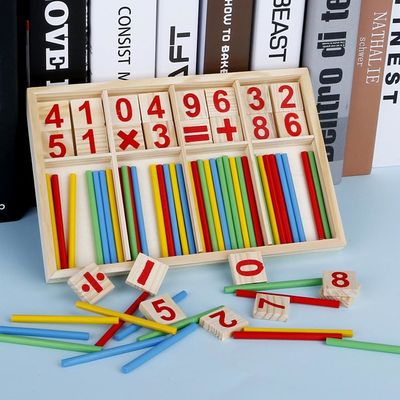 Toxique en bois de Toy Montessori Counting Blocks Non de maths de Digital 23cm de nombre