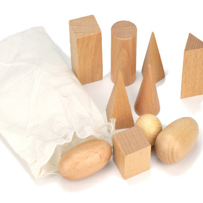 3D comptant des maths en bois Toy Geometric Wooden Blocks de 5cm