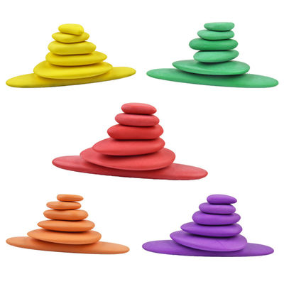 les cailloux de 6cm ont coloré les blocs constitutifs en bois Toy For Kids