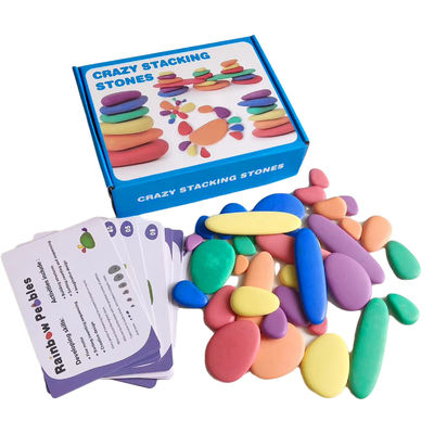 les cailloux de 6cm ont coloré les blocs constitutifs en bois Toy For Kids