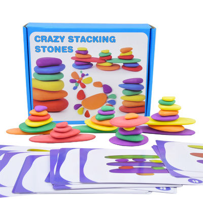 les cailloux de 6cm ont coloré les blocs constitutifs en bois Toy For Kids