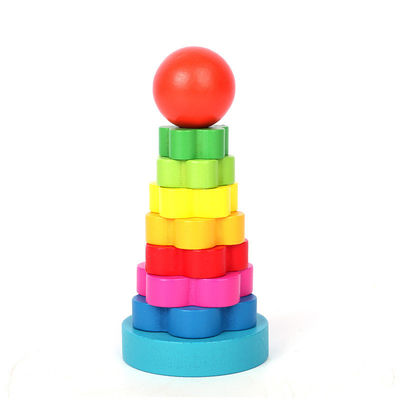 bois de hêtre en bois de jouets de bébé de 5.51in Montessori Teether