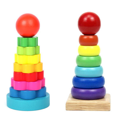 bois de hêtre en bois de jouets de bébé de 5.51in Montessori Teether