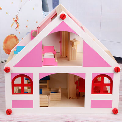 miniature en bois de  DIY de meubles de maison de poupée de cru de maison de 37.5cm