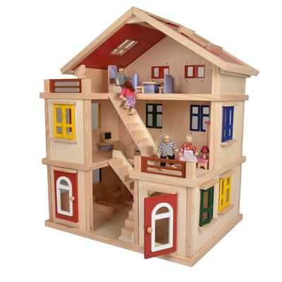 Maison de poupée de Mini Dollhouse Furniture Wooden Miniature de garage des enfants DIY 55.5cm