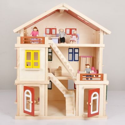 Maison de poupée de Mini Dollhouse Furniture Wooden Miniature de garage des enfants DIY 55.5cm