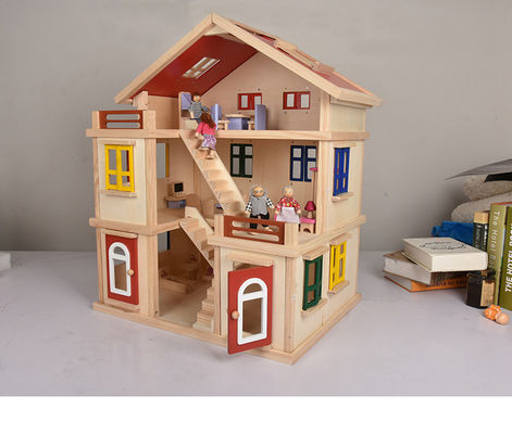 Maison de poupée de Mini Dollhouse Furniture Wooden Miniature de garage des enfants DIY 55.5cm