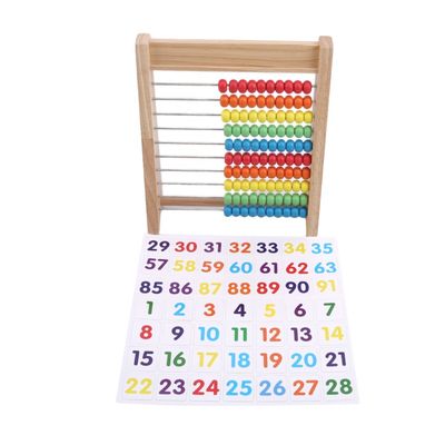 Perles de compte en bois en bois de Toy Rainbow 7cm de maths d'abaque arithmétique