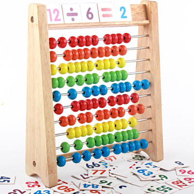 Perles de compte en bois en bois de Toy Rainbow 7cm de maths d'abaque arithmétique