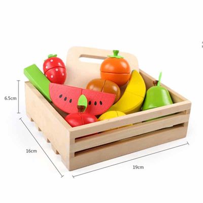 La coupe en bois colorée de fruit de 19cm a placé Toy Kid Education