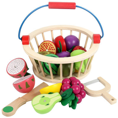 La coupe en bois colorée de fruit de 19cm a placé Toy Kid Education