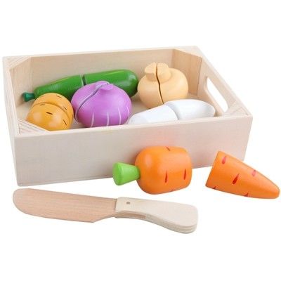la coupe en bois de fruit de 4.5cm a placé l'ensemble de jeu de rôle de cuisine de légumes