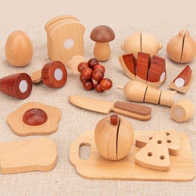 Ensemble 5.5cm en bois naturel de nourriture de jeu de rôle de fruits et légumes