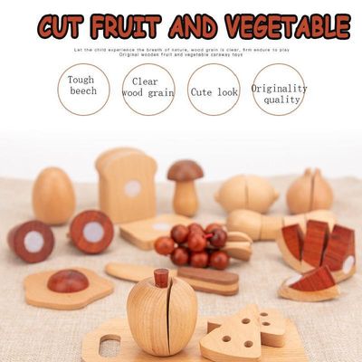 Ensemble 5.5cm en bois naturel de nourriture de jeu de rôle de fruits et légumes