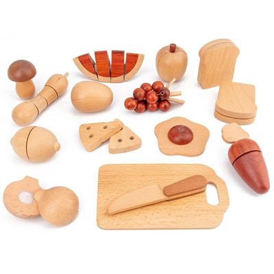 Ensemble 5.5cm en bois naturel de nourriture de jeu de rôle de fruits et légumes