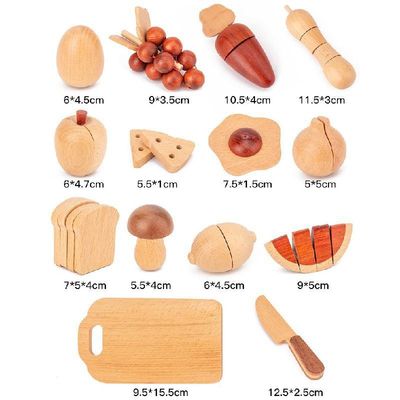 Ensemble 5.5cm en bois naturel de nourriture de jeu de rôle de fruits et légumes