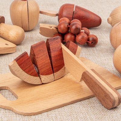 Ensemble 5.5cm en bois naturel de nourriture de jeu de rôle de fruits et légumes