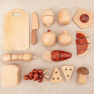 Ensemble 5.5cm en bois naturel de nourriture de jeu de rôle de fruits et légumes