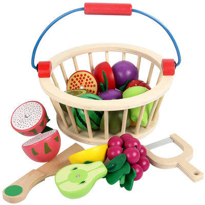 La coupe 10.5cm en bois magnétique de fruit a placé le jouet en bois de corbeille de fruits