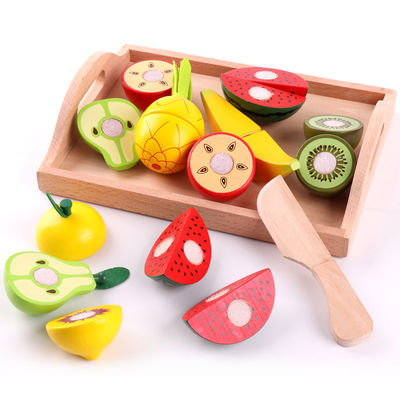 La cuisson étaye les jouets magnétiques de fruit de rôle de 5.5cm de nourriture en bois de jeu