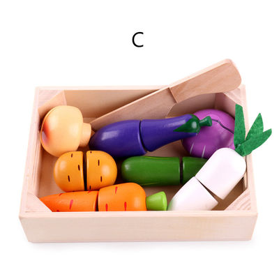 La cuisson étaye les jouets magnétiques de fruit de rôle de 5.5cm de nourriture en bois de jeu