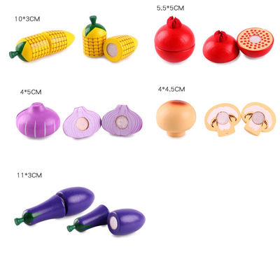 La cuisson étaye les jouets magnétiques de fruit de rôle de 5.5cm de nourriture en bois de jeu