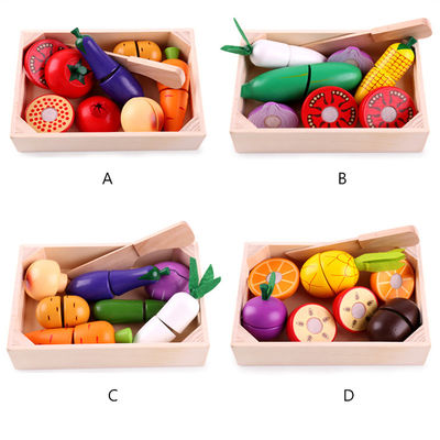 La cuisson étaye les jouets magnétiques de fruit de rôle de 5.5cm de nourriture en bois de jeu