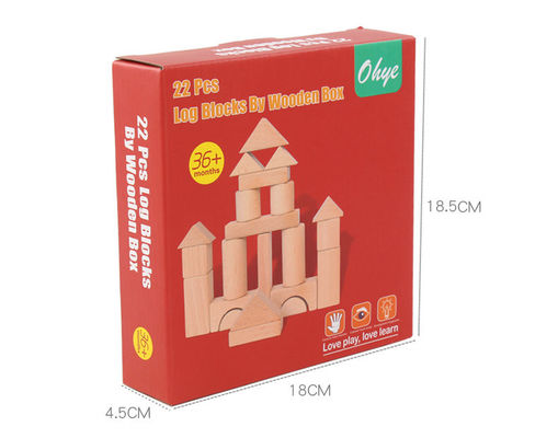 Grand en bois 22PCS enorme bloc constitutif le château classique 17.5cm