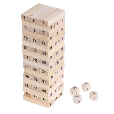 Blocs constitutifs en bois Toy Tower Stacking Game de domino de chiffres