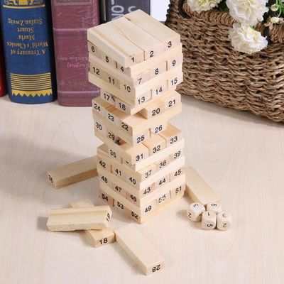 Blocs constitutifs en bois Toy Tower Stacking Game de domino de chiffres