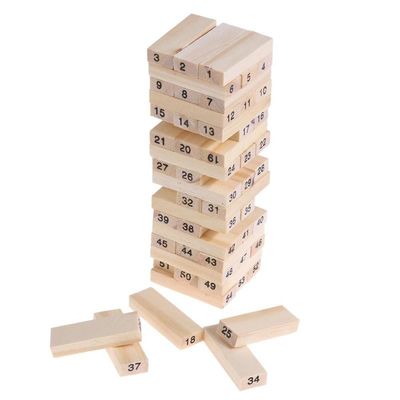 Blocs constitutifs en bois Toy Tower Stacking Game de domino de chiffres