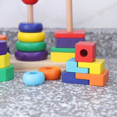 Blocs constitutifs en bois géométriques Toy Sorting Board de l'empileur 21cm
