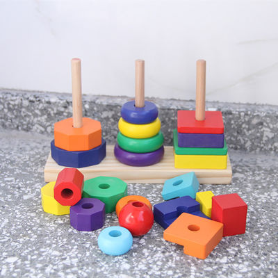 Blocs constitutifs en bois géométriques Toy Sorting Board de l'empileur 21cm