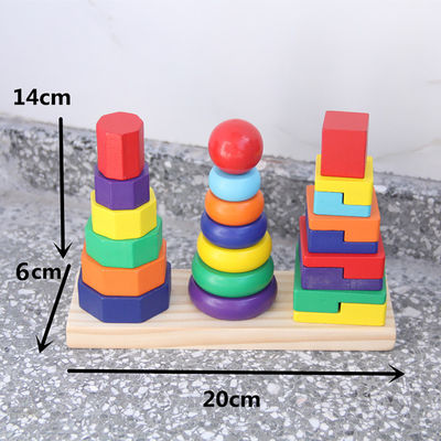 Blocs constitutifs en bois géométriques Toy Sorting Board de l'empileur 21cm