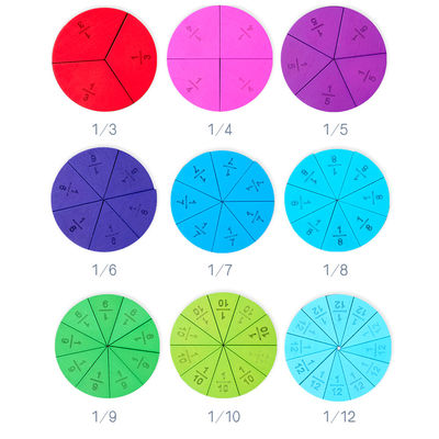 Aides pédagogiques de puzzle en bois de fraction de conseil de puzzle de nombre des maths 11Pcs de carte