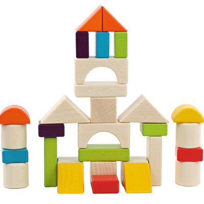 Blocs constitutifs en bois Toy Stacking de grand château de 15cm 30 morceaux