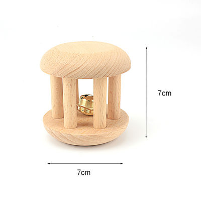 La clochette 6 avancent le bois petit à petit de hêtre sûr en bois de Teethers Tambor Teether