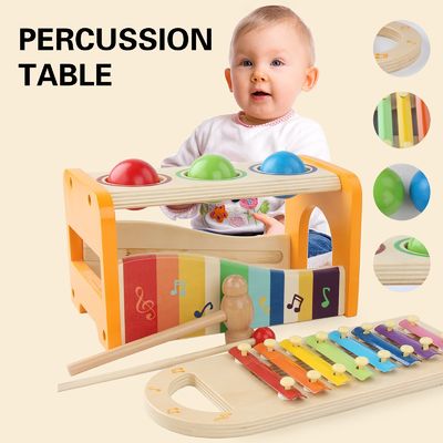 8 jouets éducatifs d'instruments en bois de xylophone d'enfants de piano de notes