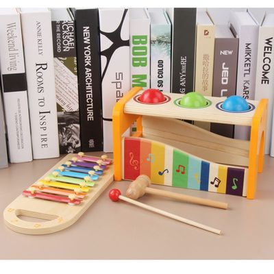 8 jouets éducatifs d'instruments en bois de xylophone d'enfants de piano de notes