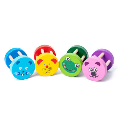 Ensemble en bois d'instrument de bébé musical en bois de jouets du hochet 1.9in de Montessori