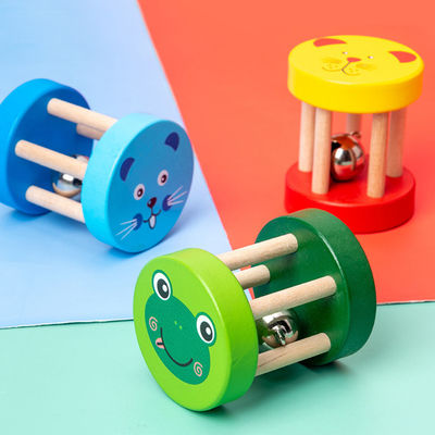 Ensemble en bois d'instrument de bébé musical en bois de jouets du hochet 1.9in de Montessori