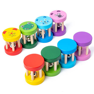 Ensemble en bois d'instrument de bébé musical en bois de jouets du hochet 1.9in de Montessori