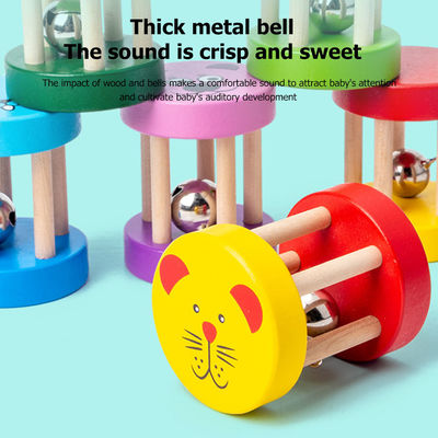 Ensemble en bois d'instrument de bébé musical en bois de jouets du hochet 1.9in de Montessori